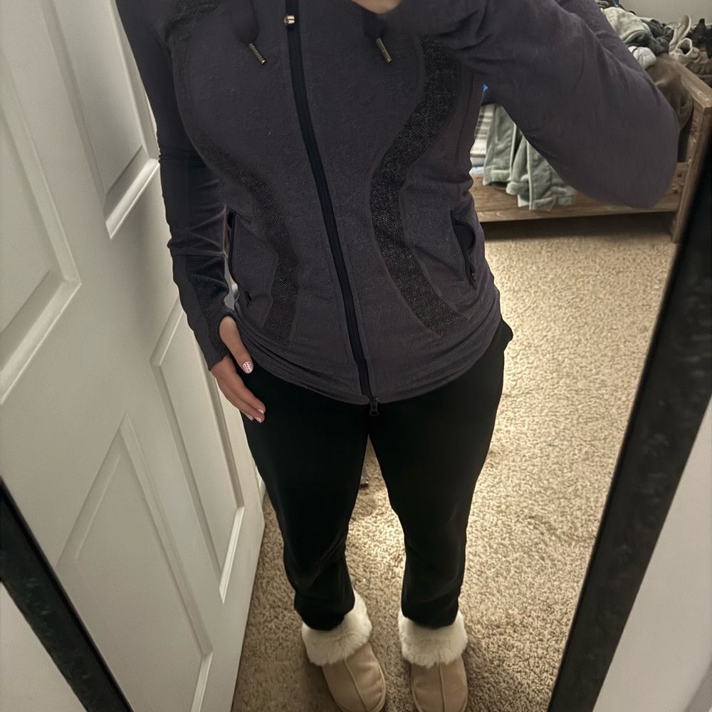 Lululemon Athletica Dark Gray/purple  Zip-Up Hoodie